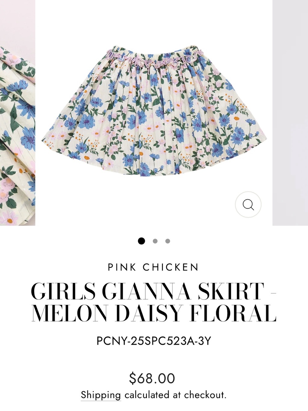 Pink Chicken GIANNA SKIRT - MELON DAISY FLORAL